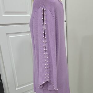 Studio Works Pearl Studded Lilac Knit Top